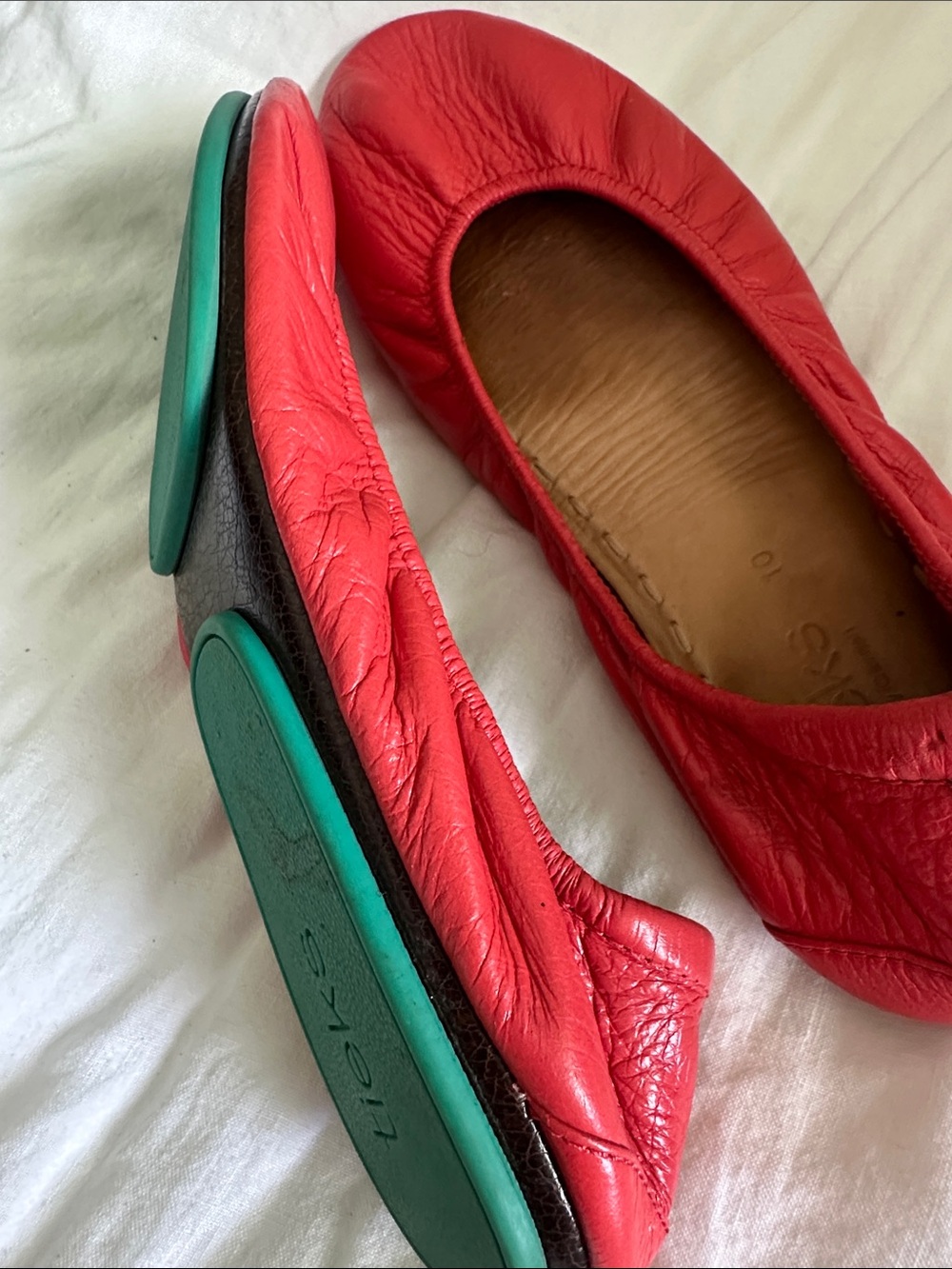 Tieks Red Leather Ballet Flats size 10 - Picture 7 of 8